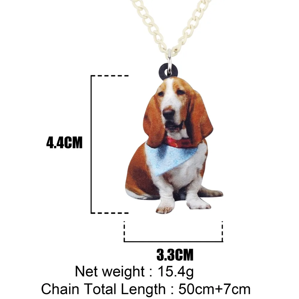 WEVENI акриловый шарф Basset Hound Подвеска для ожерелья собак цепочка чокер трендовые