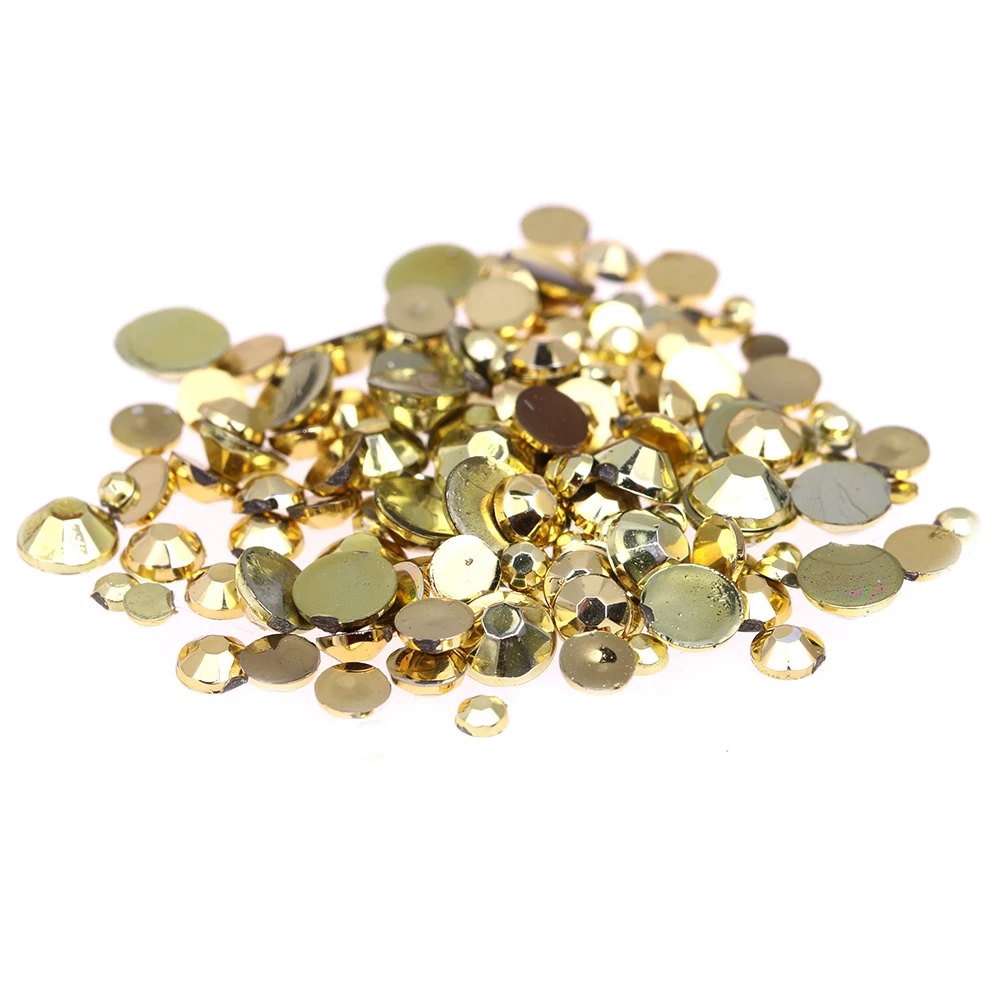

Jelly Gold Color Cute Shiny Various Sizes Acrylic Rhinestones Nail Art Decorations Optional Shoes Clothing Decorations