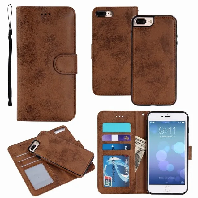 Brown Для Apple iPhone 11 Pro XS Max X XR 5 SE 6 6s 7 8 Plus чехол-кошелек Couqe Магнитный Роскошный кожаный чехол 7Plus 8plus защитный чехол - Цвет: Brown