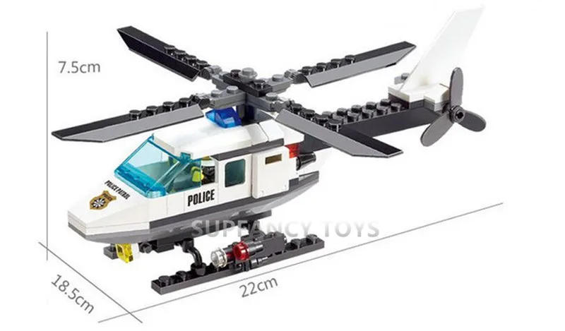 

102Pcs City Police Air Force Plane DIY Bricks Helicopter Building Blocks Sets Brinquedos Airplane Educational Toys for Children