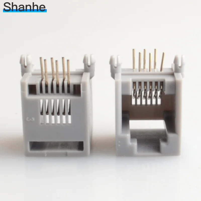 10 шт. телефонный разъем RJ12 6-контактный кристаллический гнездовой | Обустройство