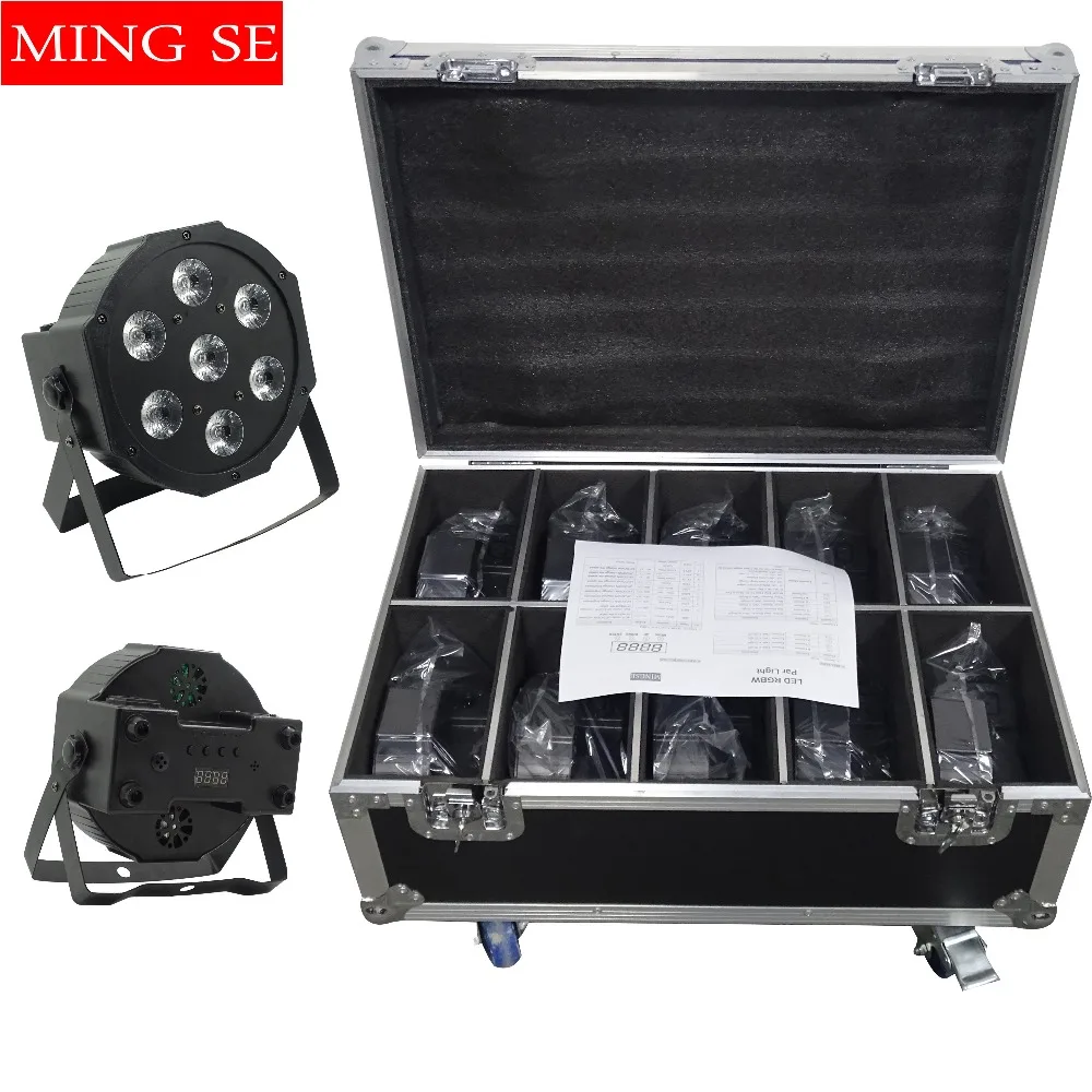online 10 Pces 7x18w Conduziu Luzes Da Par Rgbwa Uv 6in1 Par Liso Conduziu Dmx512 Luzes De Discoteca Equipamento Profissional Do Dj Da Fase Com Caso Do Vôo