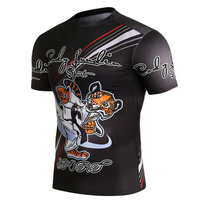 Мужская компрессионная футболка Cody Lundin MMA Fitness UFC Fight Muay Thai Tight Fightwear|Мужские