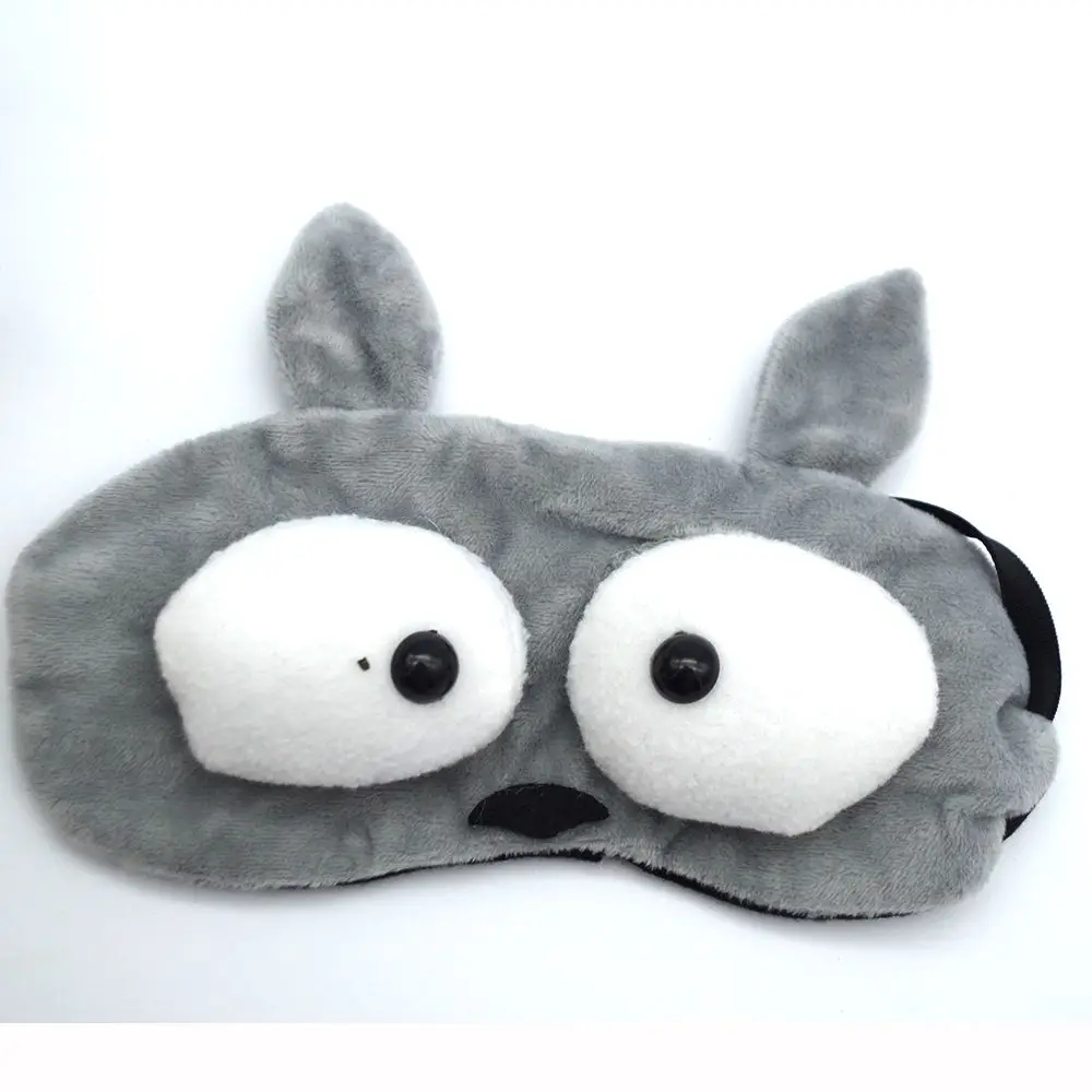grey 1 шт., милая маска для сна с животными, мягкий тент, фланелет, маска для сна, отдых, помощь вслепую, покрытие для глаз - Color: grey