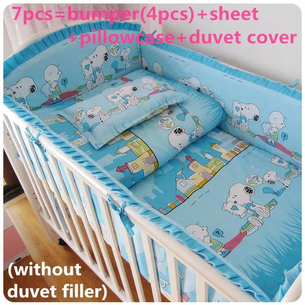 

Discount! 6/7pcs Cartoon Baby cot Baby bedding set crib bedding set 100% cotton baby bedclothes ,120*60/120*70cm