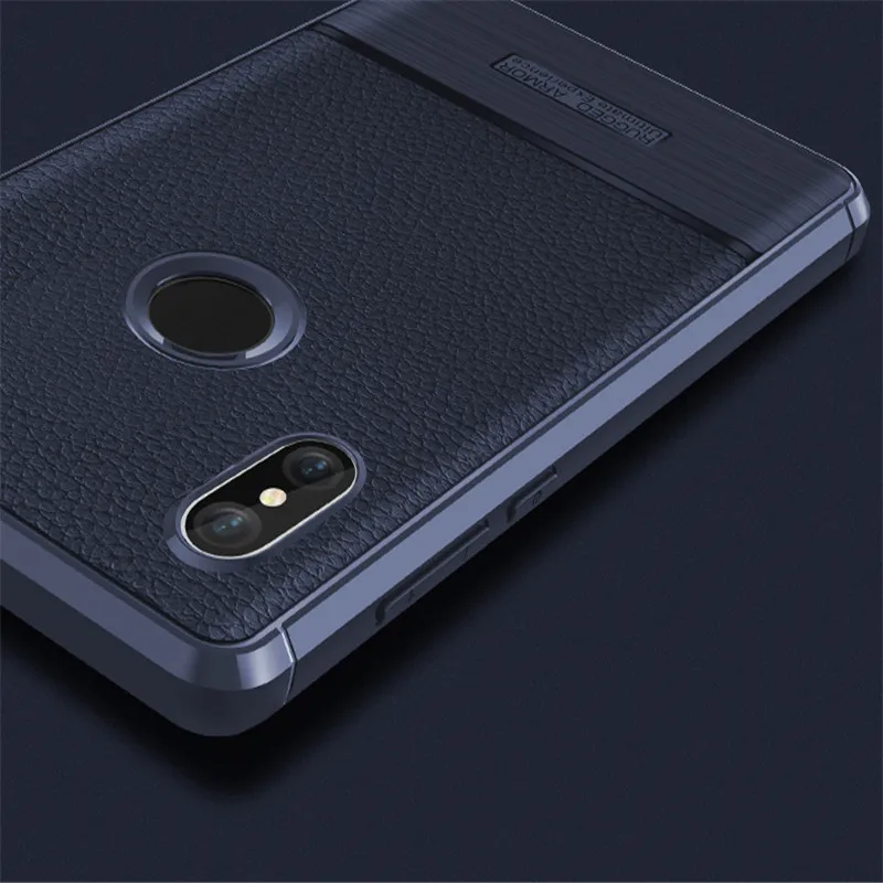 SRHE For Xiaomi Mi Mix 2S Case Cover Litchi Texture Carbon Fiber Soft Silicone Full Back Mix2S |