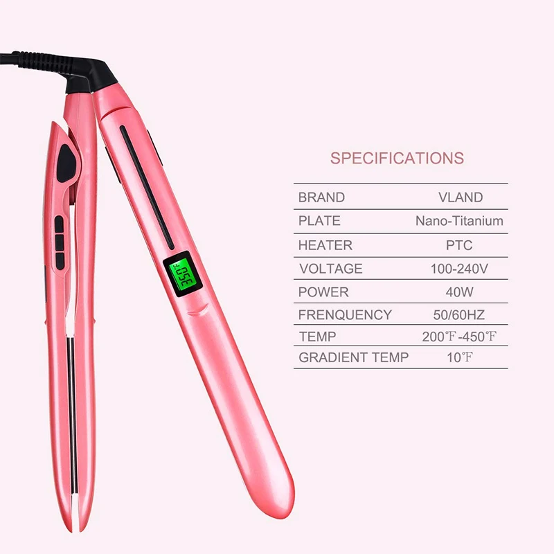 Профессиональный 2 в 1 выпрямитель для волос Керамика завивки ЖК-дисплей Дисплей