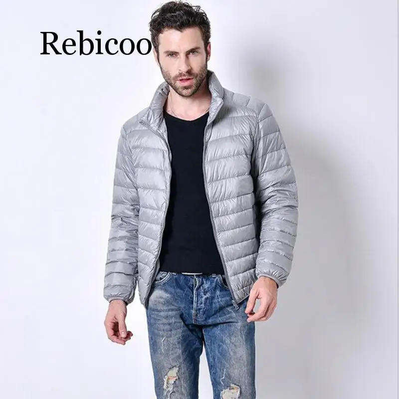 Мужской пуховик с гусиными перьями повседневная короткая куртка большие размеры