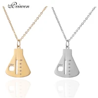 medical sign container pendant necklace stainless steel gold silver color chain nurse necklaces for women men charm jewelry