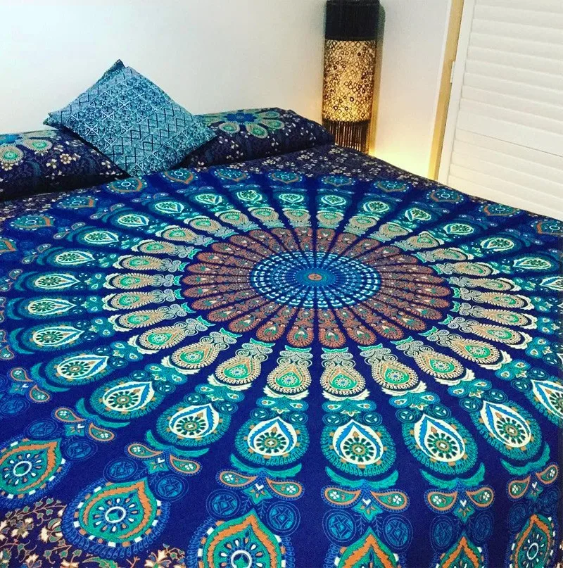 Индийская МАНДАЛА ГОБЕЛЕН настенный Многофункциональный гобелен Бохо печатное