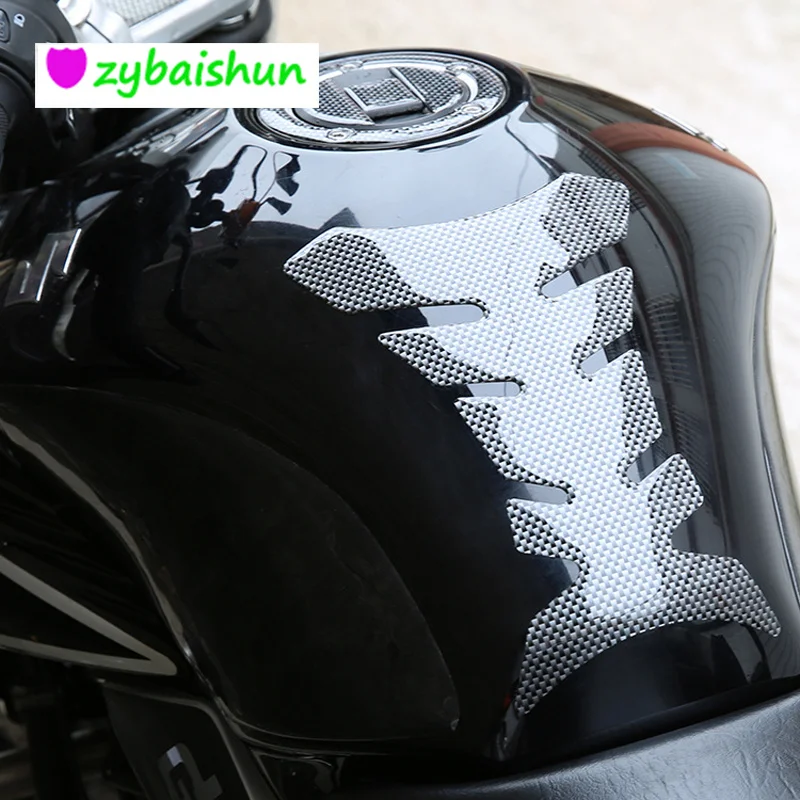 Мотоциклетная 3D прокладка на бензобак Защитная Наклейка кость рыбы наклейка для