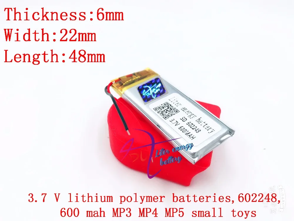 3 7 V 600mAh 602248 литий-полимерный литий-ионный аккумулятор для Mp3 MP4 MP5 GPS Vedio игровые