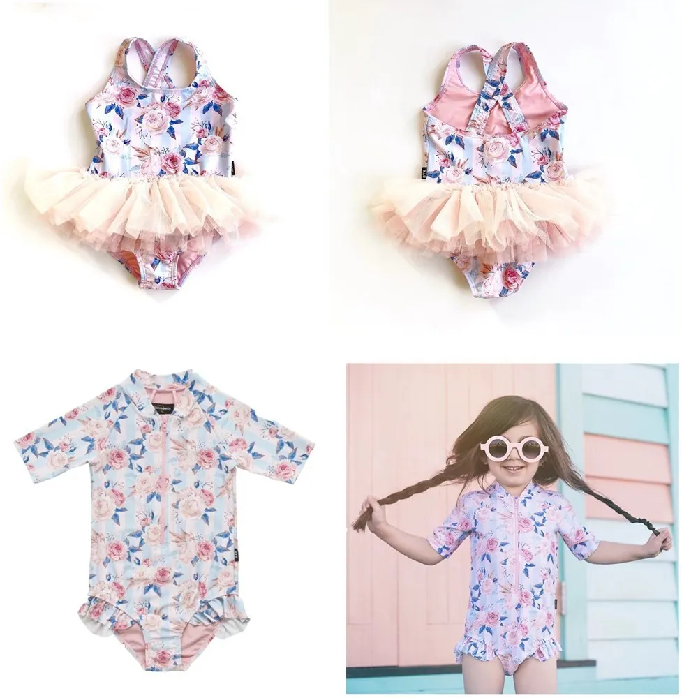 

girls swim wears flower pattern tutu swim wears kids fashion clothes ruffle pants kids shorts designed