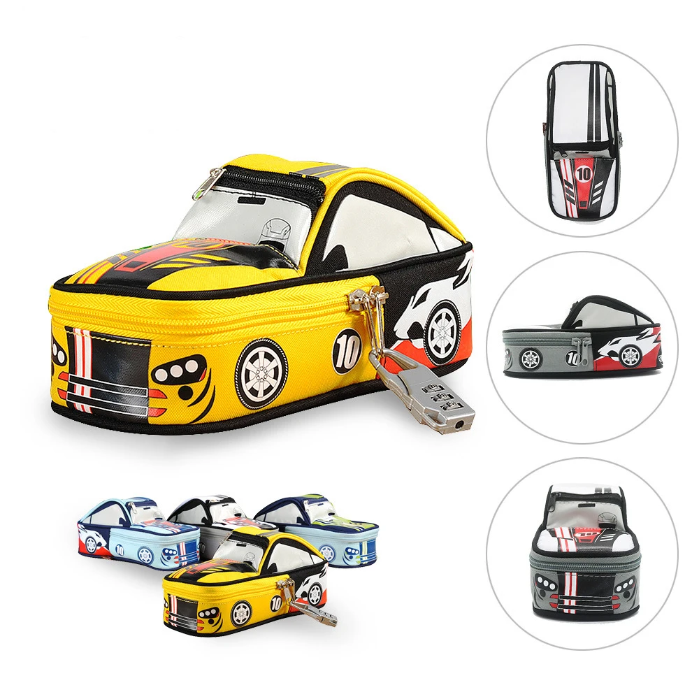 Крутой чехол из ткани Оксфорд в форме гоночной машины для карандашей креативная