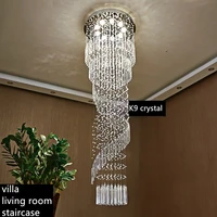 surround dining led pendant light fixtures staire villa hanging lamp crystal lustre stainless steel lamparas bedroom lampen