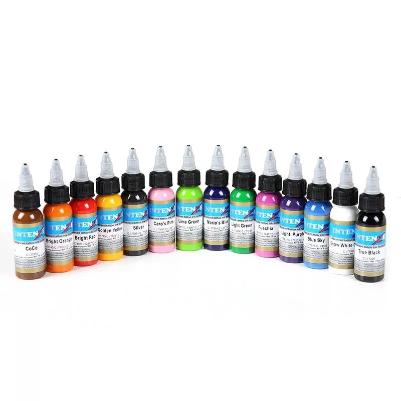 Пигмент татуаж цвет чернил татуировки комплект 14 видов цветов micropigment макияж