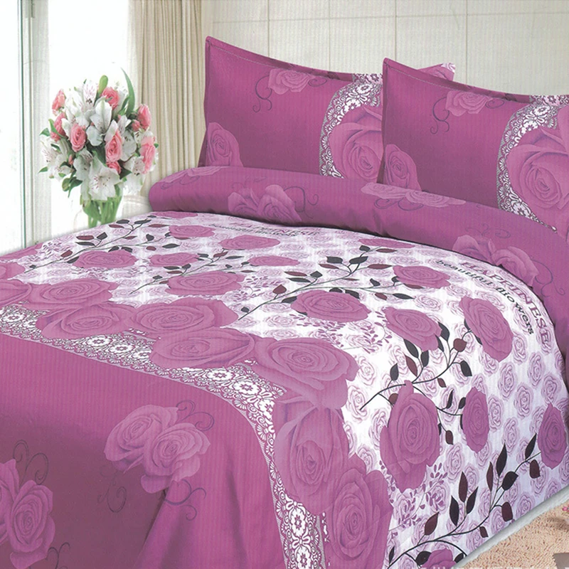 3 шт. многоцветные бархатные комплекты постельного белья с цветочным принтом