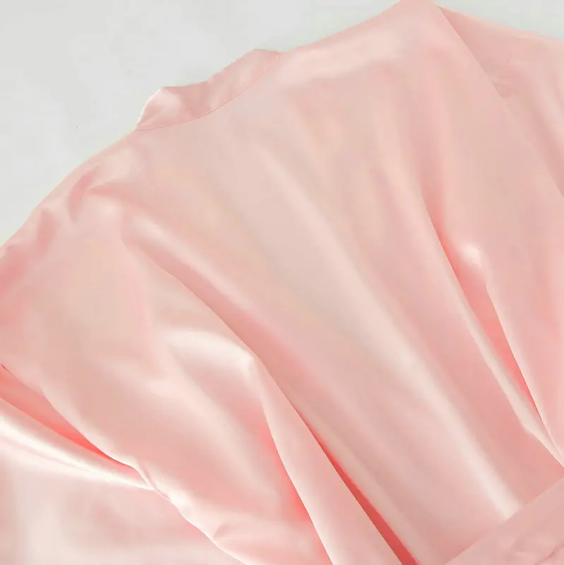 Owiter Satin Silk Robes Plus Size Bride Bridesmaid Robe Wedding Bathrobe Gown Women dressing Sleepwear Maid of Honor Rose Gold