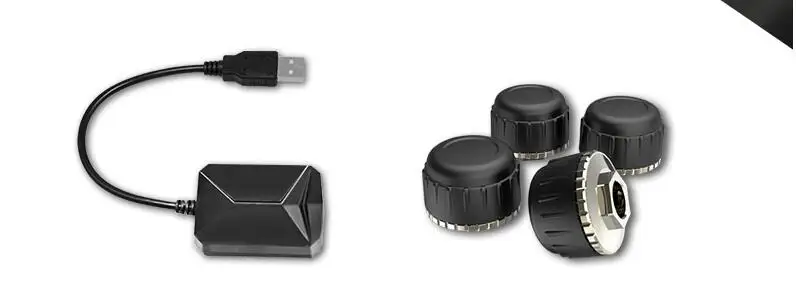 Автомобильный TPMS USB система контроля давления в шинах для Автомобильный dvd-плеер на основе Android 4 датчики сигнализации температуры шин - Цвет: External TMPS