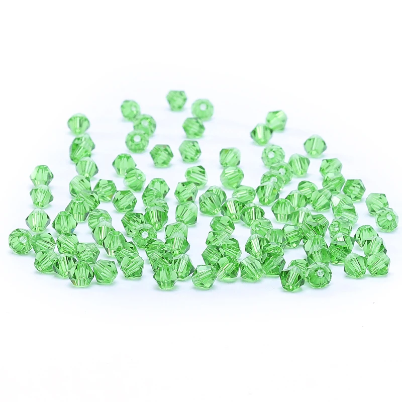 

Green 100pc 4mm Austria Crystal Bicone Beads 5301 Loose Spacer Beads DIY Jewelry Making S-5