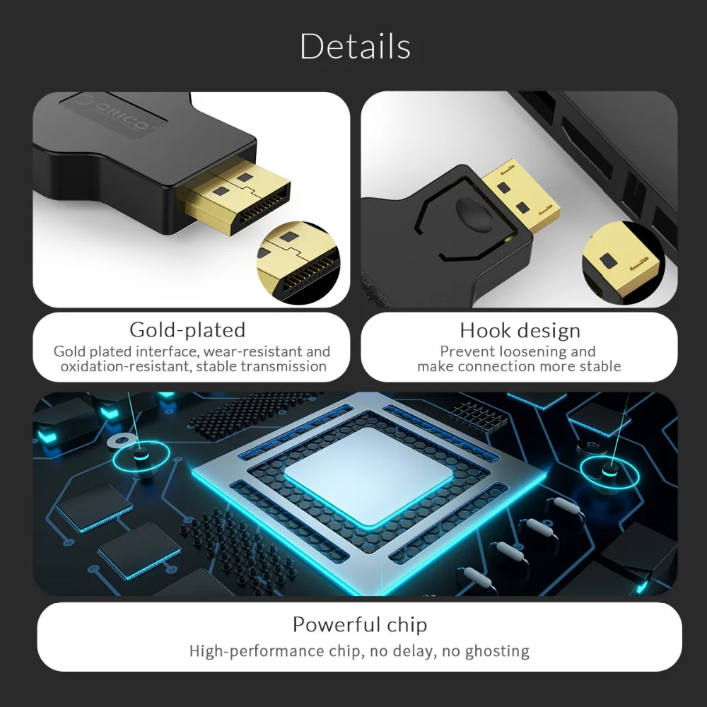 Порт дисплея ORICO 4K DP к VGA DVI HDMI совместимый адаптер конвертера 30 Гц 60 1080P дисплей для