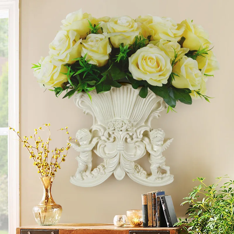 Европейский Креативный Ангел настенный цветочный горшок настенная ваза стерео