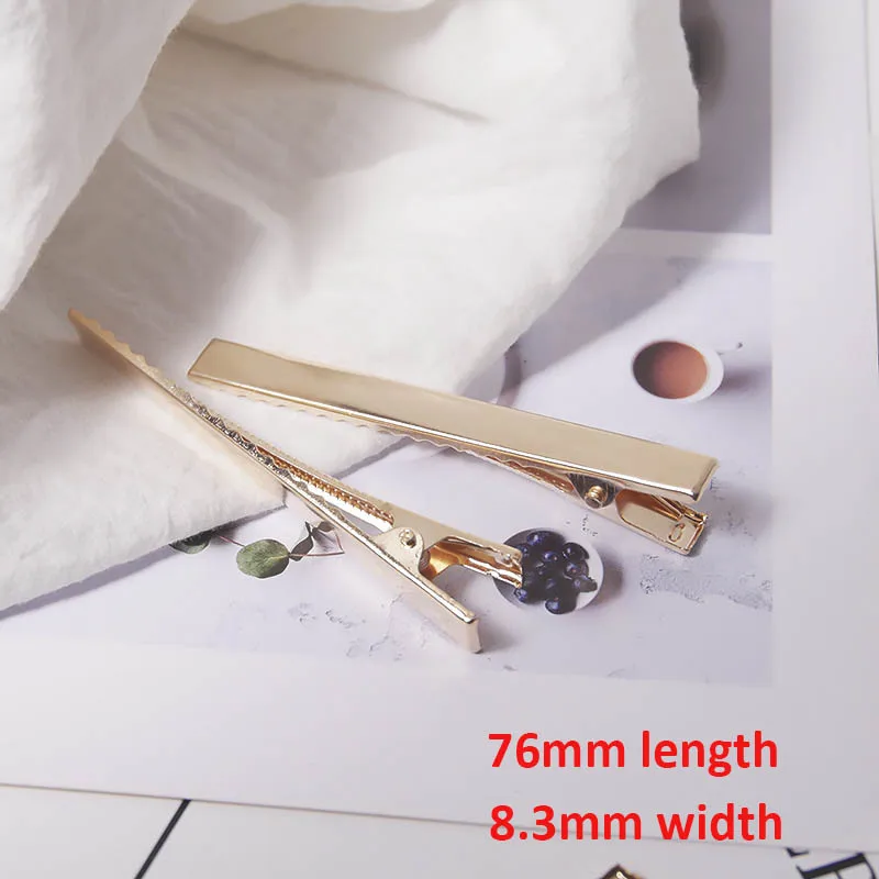 76mm 20 шт металлический Аллигатор шпилька Золотая основа заколки для волос 41/46/56 мм Заколку Для пустая заготовка выводов Сделано в Китае для бижутерии, материал для рукоделия - Цвет: 76mm