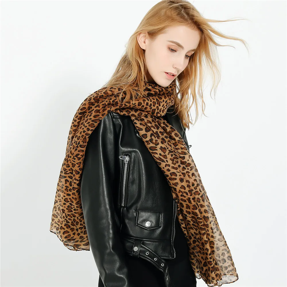 2018 пикантные брендовые шарф для женщин Повседневное леопардовым принтом длинные