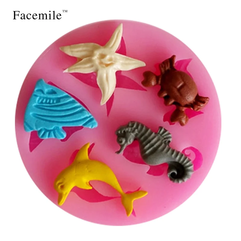 Формы для помадки силиконовые формы тортов морские животные силиконовая форма