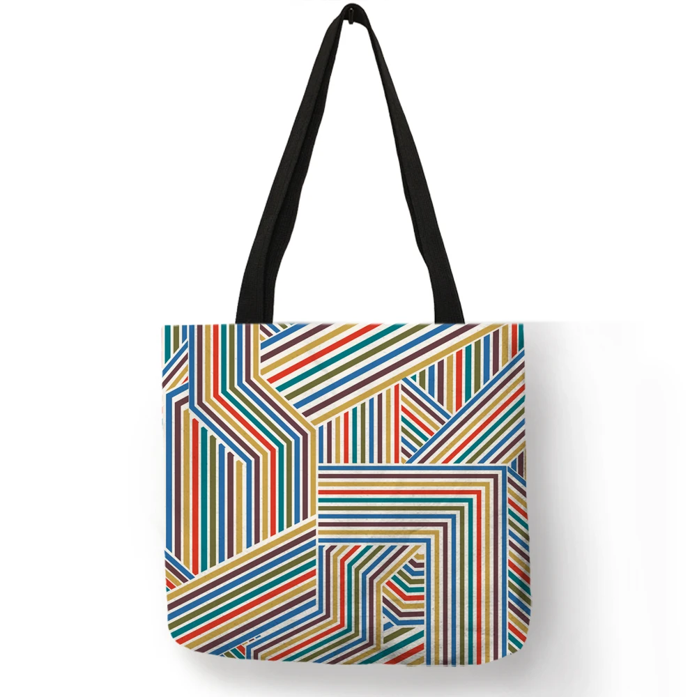 На заказ в виде геометрических фигур с художественным принтом сумки шопперы для