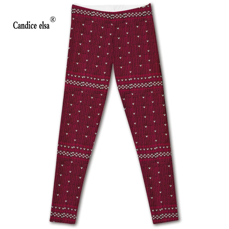 

CANDICE ELSA leggings women elastic sexy fitness legging wool printed workout female pants plus size wholesale drop shipping