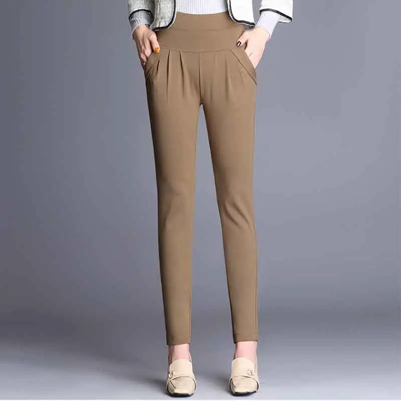 

New Fashion Spring Autumn Women's Classic Casual Pants Elastic Waist Harem Pants Female High Waist S- 6XL Loose Women Trousers