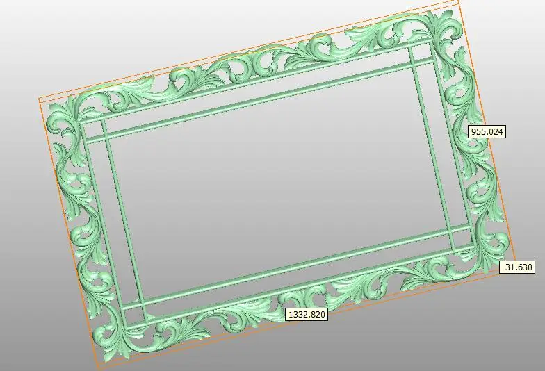 Рамка 3D модель STL формат ЧПУ резьба гравировальный маршрутизатор рельефный Artcam