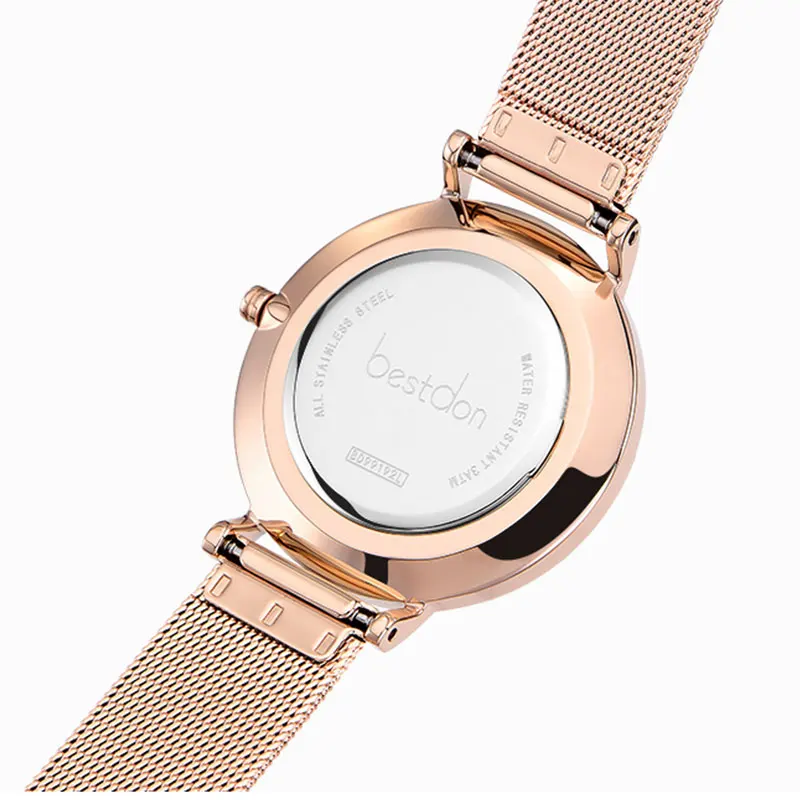Часы женские Кварцевые водонепроницаемые цвета розового золота 2019|Женские