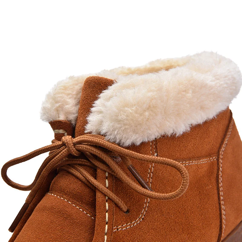 

MVVJKE Women Snow Boots Winter Flock Warm Fur Ankle Boots Thick Sole Cotton Shoes Woman Flats Round Toe Anti-skid Botas Mujer