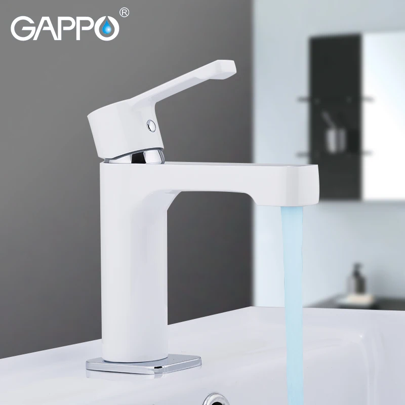 GAPPO смеситель для раковины белый латунный Смеситель ванной комнаты