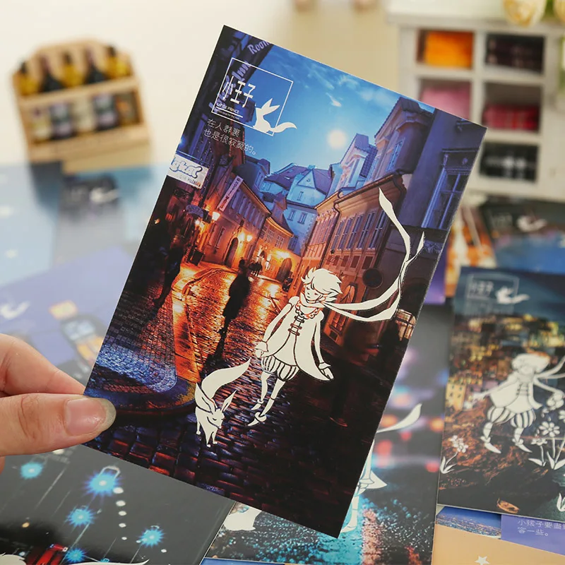 30 шт./лот Люминесцентная открытка Маленького принца поздравительная