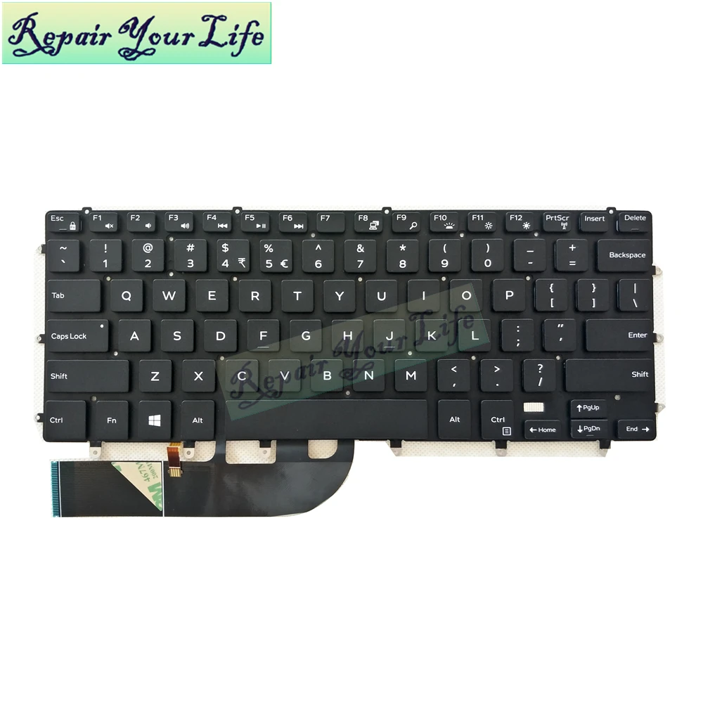 Клавиатура для ноутбука Dell 5510 M5510 XPS 15-9550-D1728 D1828T 15-7558 9560 7568 английская с черной
