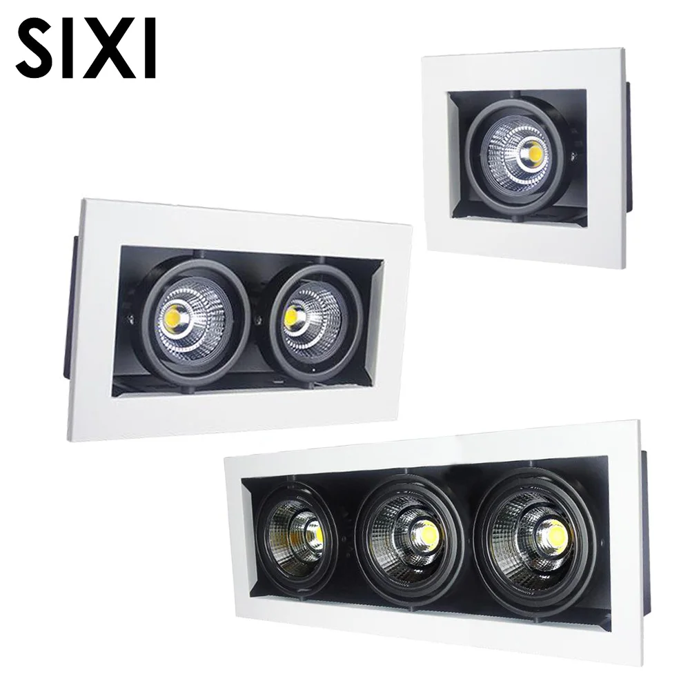 Cob led дерзкая лампа 5 Вт 10 Вт 12 Вт 18 Вт Встроенный потолочный двойной глаз горох прожектор три фары Антибликовая решетка осветительной лампы