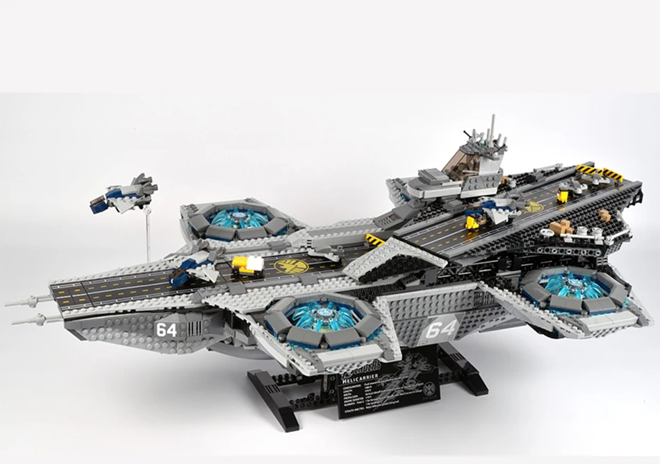 07043 серия супер героев щит Helicarrier Мстители Строительные блоки кирпичи игрушки 3057 шт. совместимые 76042