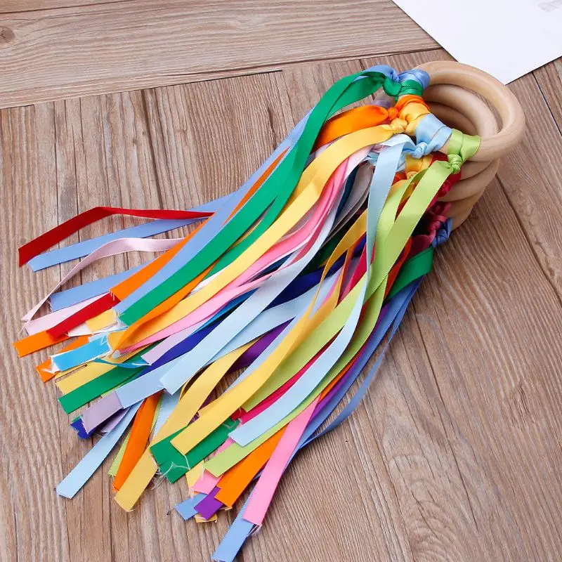 Радужное кольцо из натурального дерева волдорфские игрушки Прорезыватель для