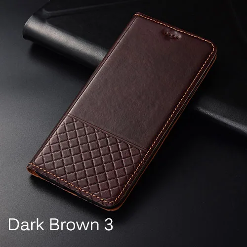 dark brown 3 Чехол для huawei Honor вид 20 KEZiHOME клетчатые стильные чехол-портмоне из натуральной кожи для Honor V20 телефонные чехлы - Цвет: dark brown 3