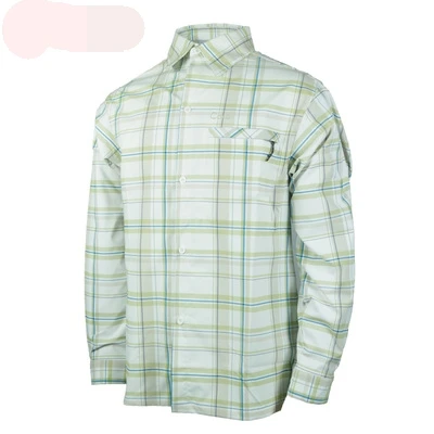 2017 Для мужчин рыбалка рубашка рубашки в клетку LS Fast Dry UPF30 дышащий Спорт на