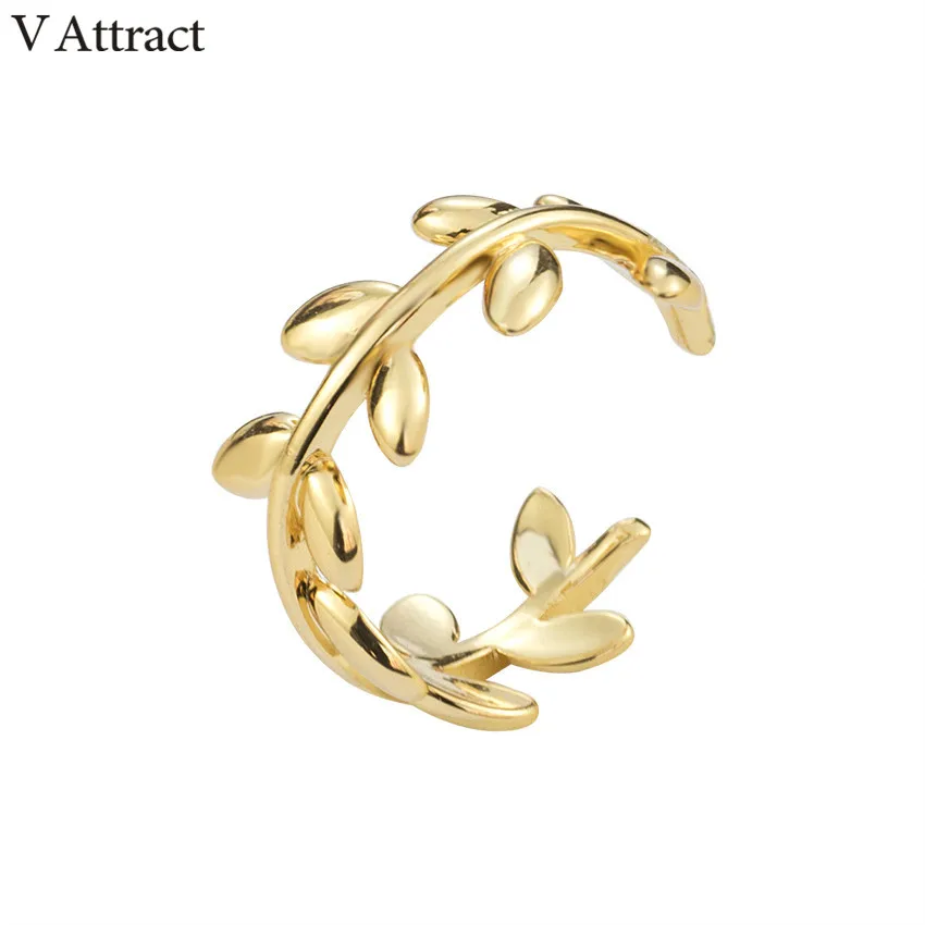 V привлечь Мода 2017 г. Регулируемый лист кольцо Для женщин Jewellery цвета: золотистый