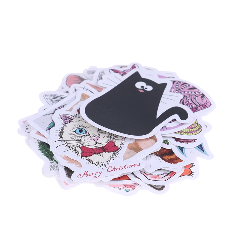 50 шт./лот мультфильм водонепроницаемый Дети DIY подарок для детей прекрасный кот наклейка животное портфель для ноутбука Скрапбукинг автомобиля стикер s