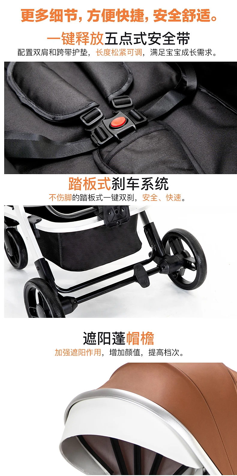Европейская Высокая Ландшафтная детская коляска, может сидеть в двух направлениях, четыре колеса, амортизатор, складная маленькая коляска для новорожденных