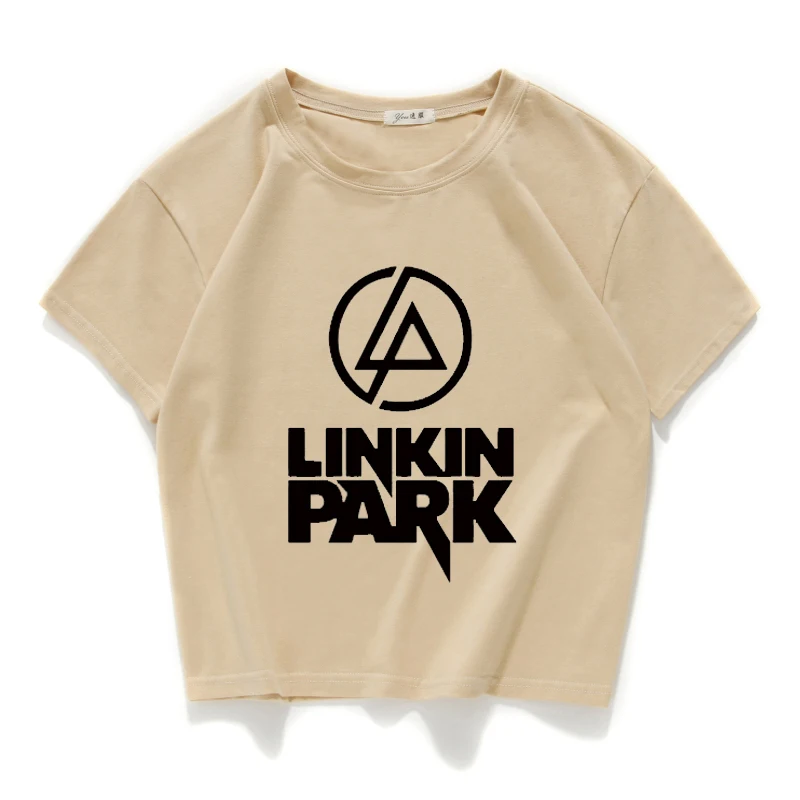 Модная Высококачественная женская футболка Linkin Park, повседневная короткая футболка из хлопка для девушек, женский свободный короткий топ, летние женские топы, футболка