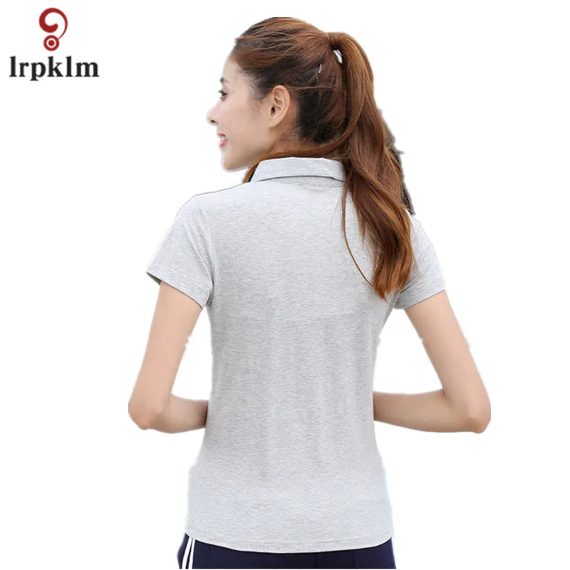 2017 летняя модная женская рубашка поло Женская Повседневная с коротким рукавом