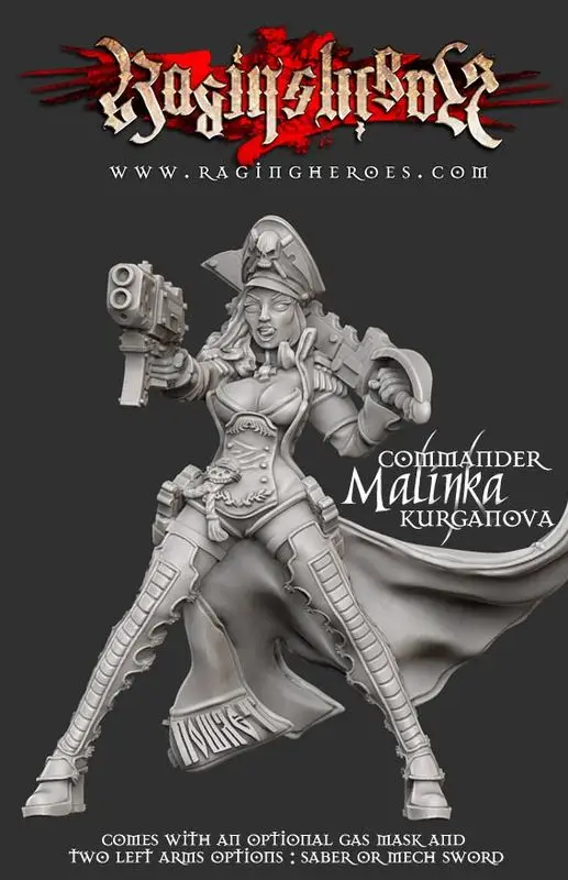 [Loong Way Miniatures] Raging Heroes Kommander Малинка курганова 35 мм миниатюрная смола|Аксессуары