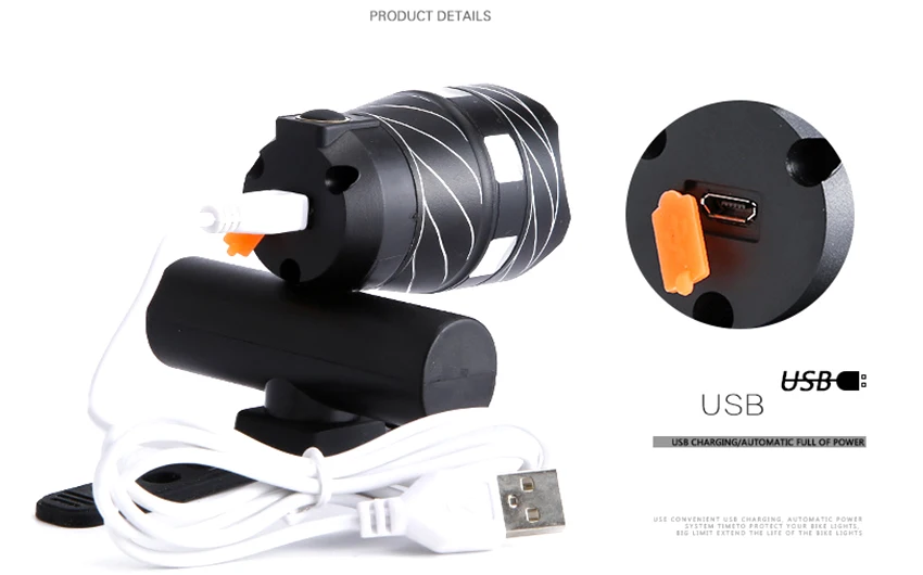 Walkfire Zoomable XM-L T6 светодиодный велосипедный светильник для велосипеда передняя верхняя труба лампа водонепроницаемый велосипедный фонарь с фокусировкой головной светильник с зарядкой от USB